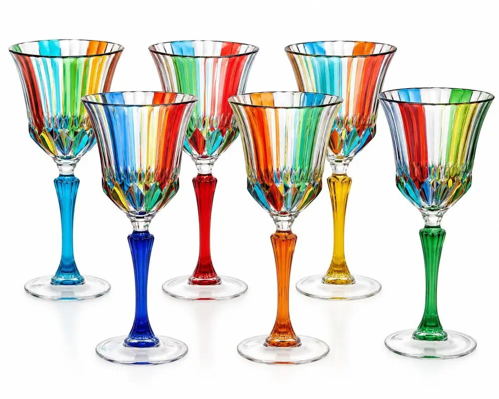 CC Zecchin Swatch Italian Crystal Wine Glasses Set of 6